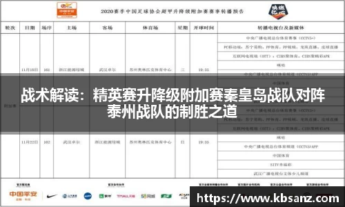 战术解读：精英赛升降级附加赛秦皇岛战队对阵泰州战队的制胜之道